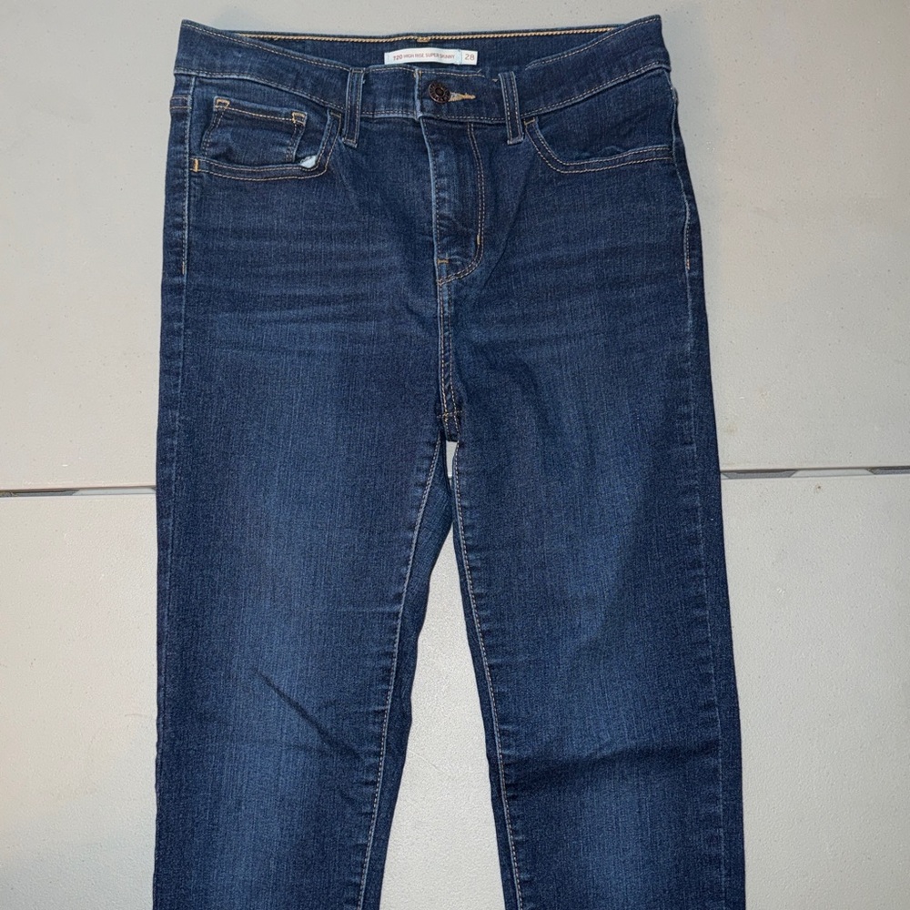 720 High Rise Super Skinny Dark Blue Jeans